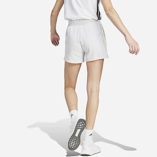 Adidas Womens Small Logo Fleece Short Light Grey Heather/White