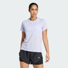 Adidas Womens Aeroready Minimal Branding Crew Tee Violet Tone/White