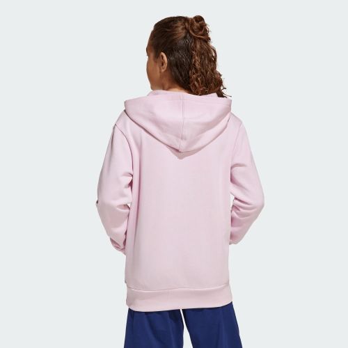 Adidas Kids Small Logo Fleece Hoodie Clear Pink/White