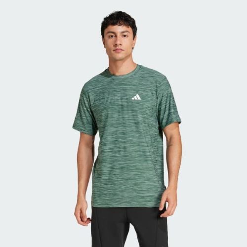 Adidas Mens Essentials Stretch Training Tee Silver Green/Collegiate Green/White
