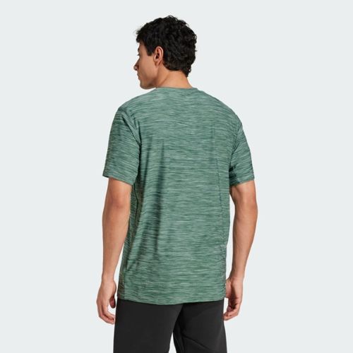 Adidas Mens Essentials Stretch Training Tee Silver Green/Collegiate Green/White