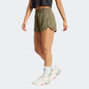 Adidas Womens Pacer All Gym High Rise Rib Short Olive Strata