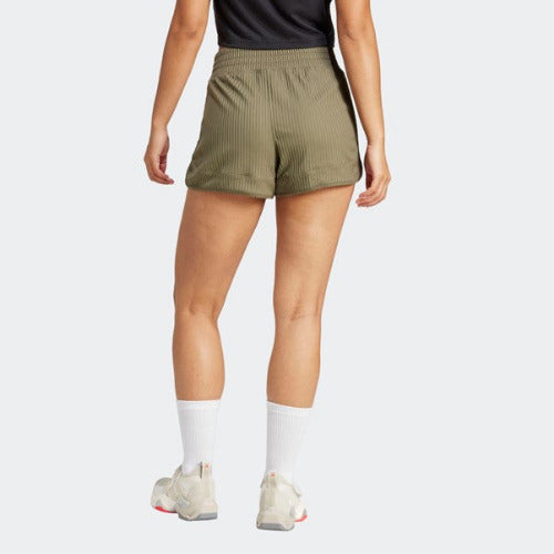 Adidas Womens Pacer All Gym High Rise Rib Short Olive Strata