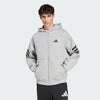 Adidas Mens Future Icons 3 Stripes FZ Hooded Jacket Medium Grey Heather