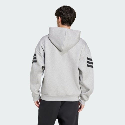 Adidas Mens Future Icons 3 Stripes FZ Hooded Jacket Medium Grey Heather