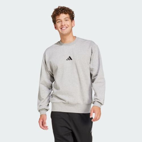 Adidas Mens Feelcozy Fleece Sweat Medium Grey Heather/Black