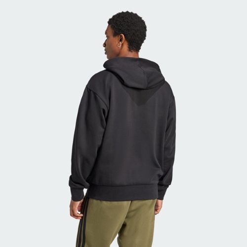 Adidas Mens Feelcozy Fleece Hoodie Black/White