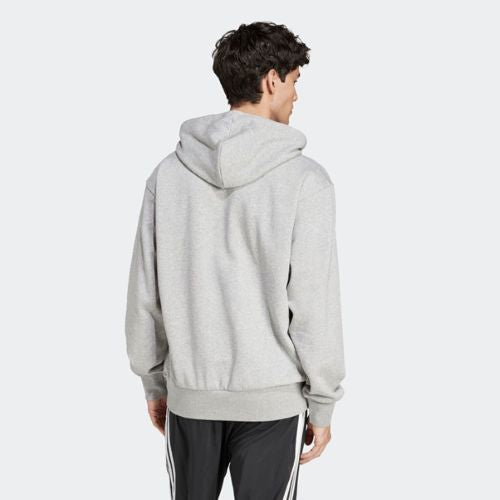 Adidas Mens Feelcozy Fleece Hoodie Medium Grey Heather/Black
