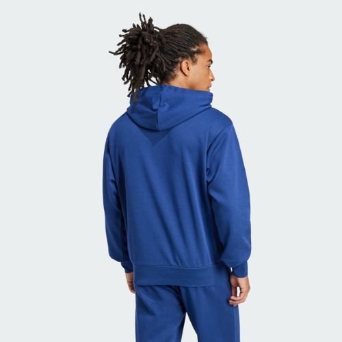 Adidas Mens Essentials Feel Cozy Hoodie Dark Blue/White