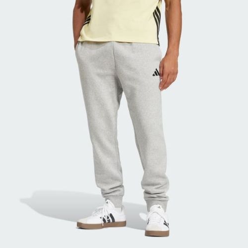 Adidas Mens FeelCozy Fleece Pants Wonder Medium Grey Heather/Black
