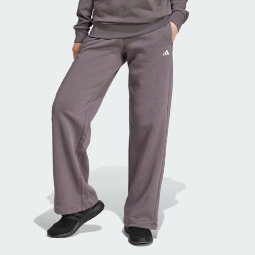 Adidas Womens Small Logo Feel Cozy Open Hem Pant Grey Strata/White