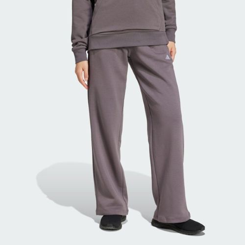 Adidas Womens Small Logo Feel Cozy Open Hem Pant Grey Strata/White