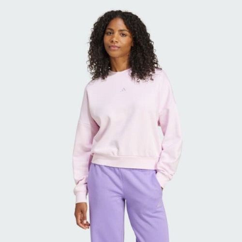 Adidas Womens Small Logo Feel Cozy Sweat Clear Pink/White