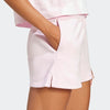 Adidas Womens Small Logo Fleece Short Clear Pink/White