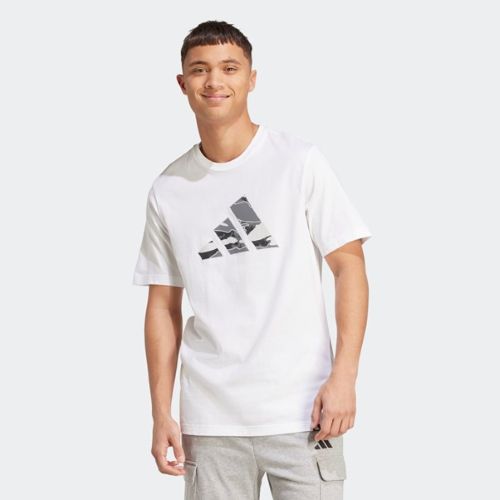 Adidas Mens Camo Logo Tee White