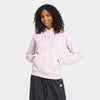 Adidas Womens Small Logo Feel Cozy Hoodie Clear Pink/White