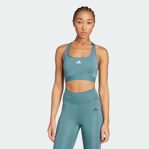 Adidas Womens PowerReact Training Medium Support Bra A-B Cup Preloved Teal