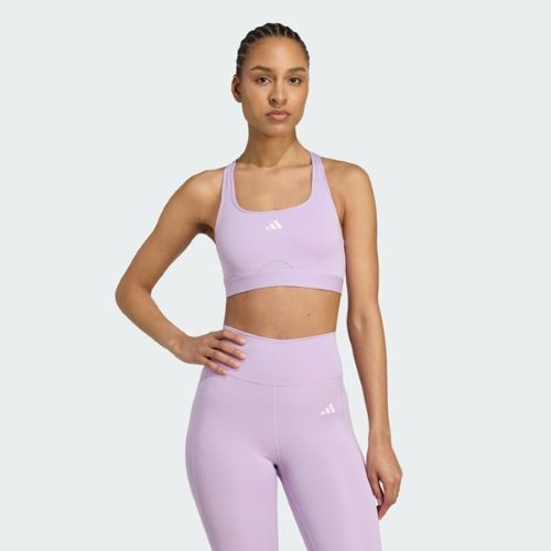 Adidas Womens PowerReact Training Medium Support Bra A-B Cup Power Plum