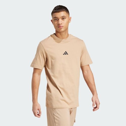 Adidas Mens Small Logo Single Jersey Tee Warm Standstone/Black