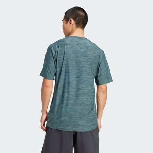 Adidas Mens Stretch Training Tee Preloved Teal Mel/Black