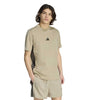 Adidas Mens 3 Stripes Single Jersey Tee Wonder Cargo/Black
