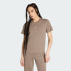 Adidas Womens Small Logo Single Jersey Tee Khaki Six/White