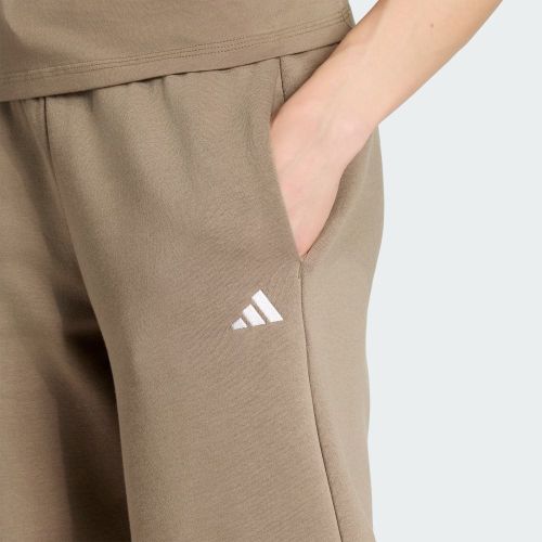 Adidas Womens Small Logo Fleece Pant Khaki Six/White