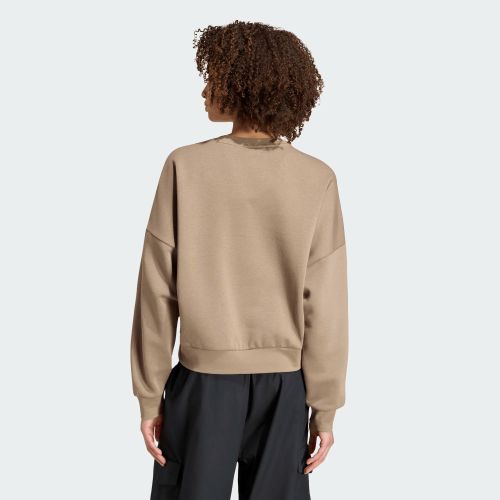 Adidas Womens Small Logo Feel Cozy Sweat Khaki Six/White