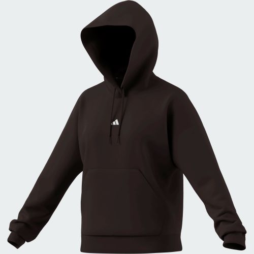 Adidas Womens Small Logo Feel Cozy Hoodie Aurora Coffee/White