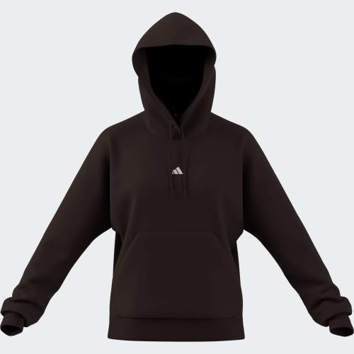 Adidas Womens Small Logo Feel Cozy Hoodie Aurora Coffee/White