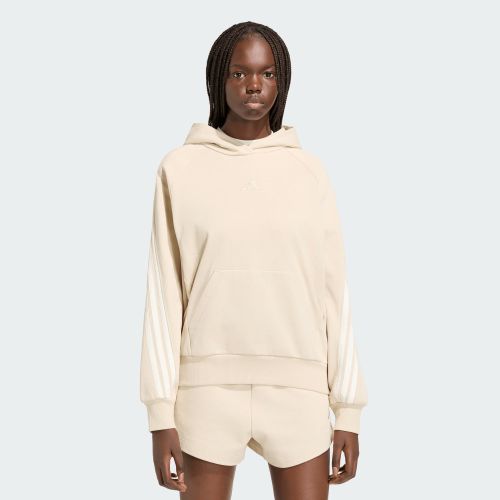 Adidas Womens Kit 3 Stripes Hoodie Crystal Linen/Off White