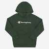 Champion Kids Script Hoodie Dark Green