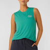 Lorna Jane Womens Lotus Muscle Tank Jewel Jade Green