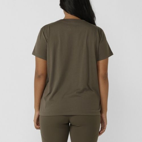 Lorna Jane Womens Lotus Tee Dark Khaki Haze