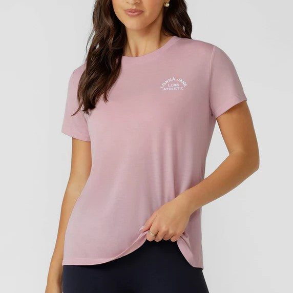 Lorna Jane Womens Lotus Tee Dusty Rose