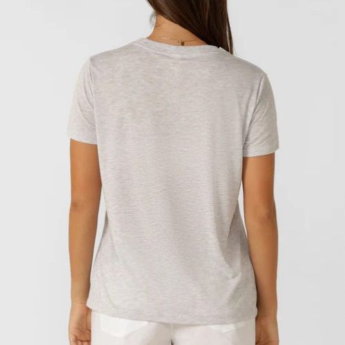 Lorna Jane Womens Lotus Tee Light Grey Marle