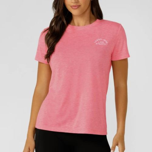 Lorna Jane Womens Lotus Tee Strawberry Marle