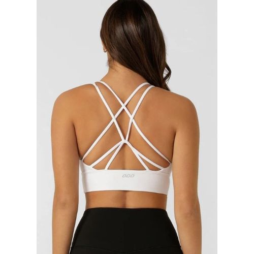 Lorna Jane Womens Lotus Long Line Sports Bra Recycled White
