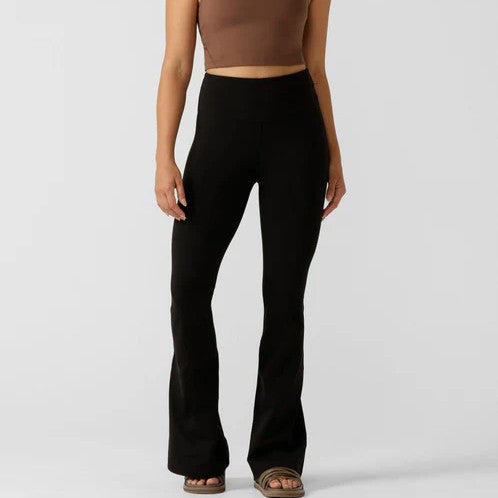 Lorna Jane Womens Lotus Flared Leggings Black