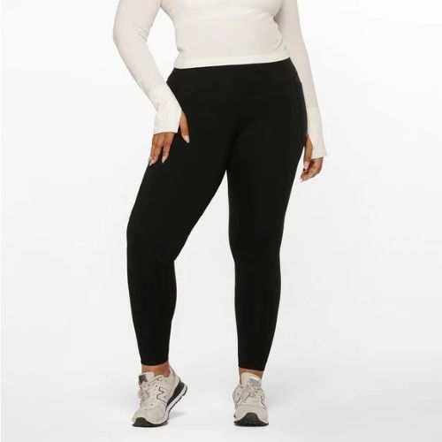 Lorna Jane Womens Amy Thermal Phone Pocket Full Length Tight Black