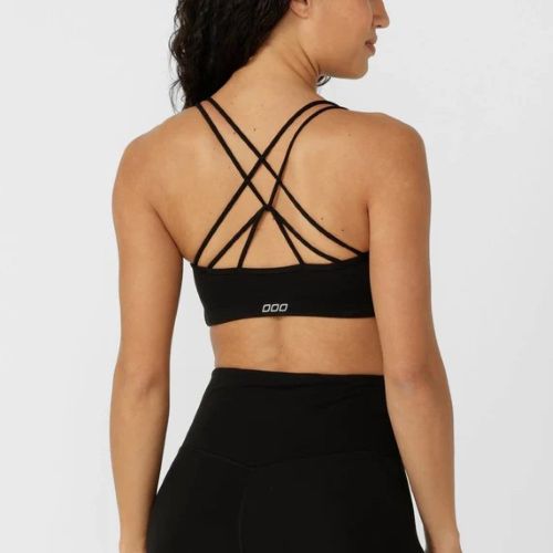 Lorna Jane Womens Lotus Cropped Sports Bra Black