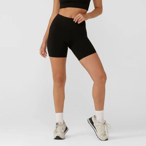 Lorna Jane Womens Lotus No Chafe Phone Pocket 12cm Bike Tight Recycled Black