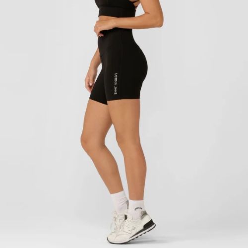 Lorna Jane Womens Lotus No Chafe Phone Pocket 12cm Bike Tight Recycled Black