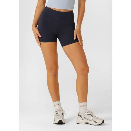 Lorna Jane Womens Lotus No Chafe Phone Pocket 12cm Bike Tight Platinum Navy