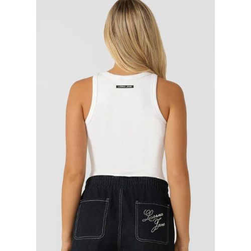 Lorna Jane Womens Basics Rib Tank White