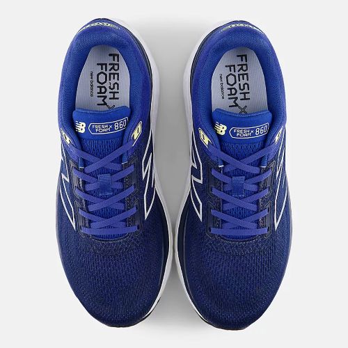 New Balance Mens Fresh Foam M860V14 2E Galaxy Blue/NB Navy/Winter Grass