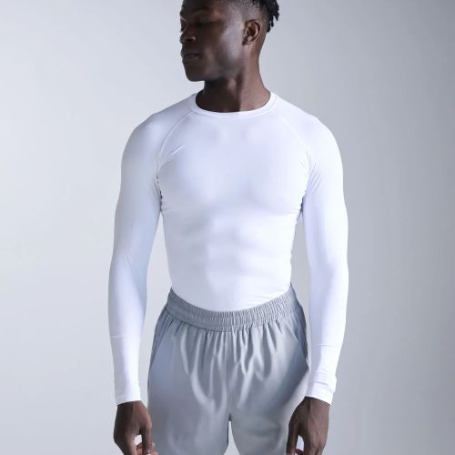 2XU Mens Compress Long Sleeve Top White/White