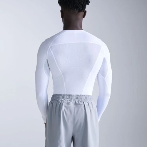 2XU Mens Compress Long Sleeve Top White/White