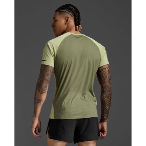 2XU Mens Aero Tee Green Mist/Hunter