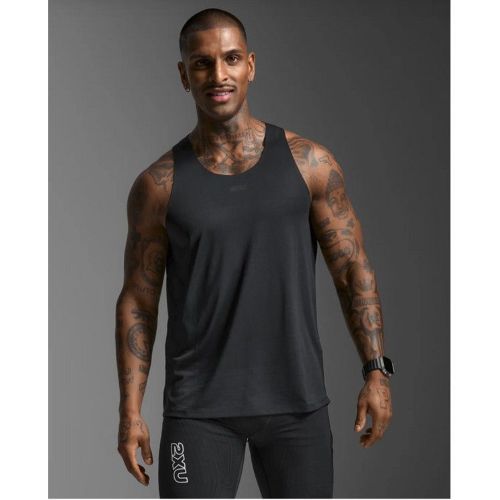 2XU Mens Light Speed Tech Singlet Black/Black Reflective
